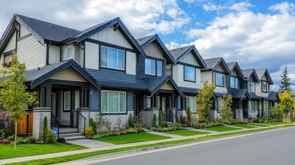 Naklejka premium Stylish Terraced Homes in Residential Development