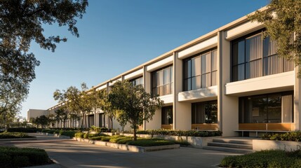 Vintage 1960s Office Complex with Expansive Windows