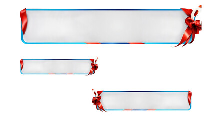 set of banners with ribbons