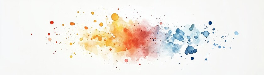 Vibrant watercolor dots merging into a unified digital wallet symbol, showcasing creativity and modern finance in a playful design