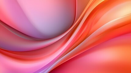 Fototapeta premium The image contains abstract swirls of pink, coral, and orange hues, creating a flowing, dynamic composition.