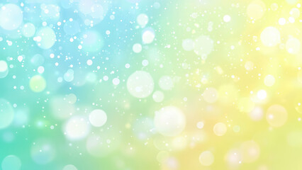 Obraz premium Soft, dreamy pastel bokeh background in shades of blue, green, and yellow.