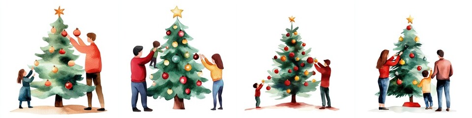 Peaceful Christmas Festivities: A Family Embracing Joy and Togetherness During the Holiday Season.