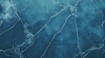 Cracked Ice in Winter background. Frozen surface wallpaper.