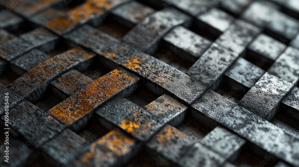 Poster close-up shot of a modern industrial design featuring intricate textures, high-resolution details th