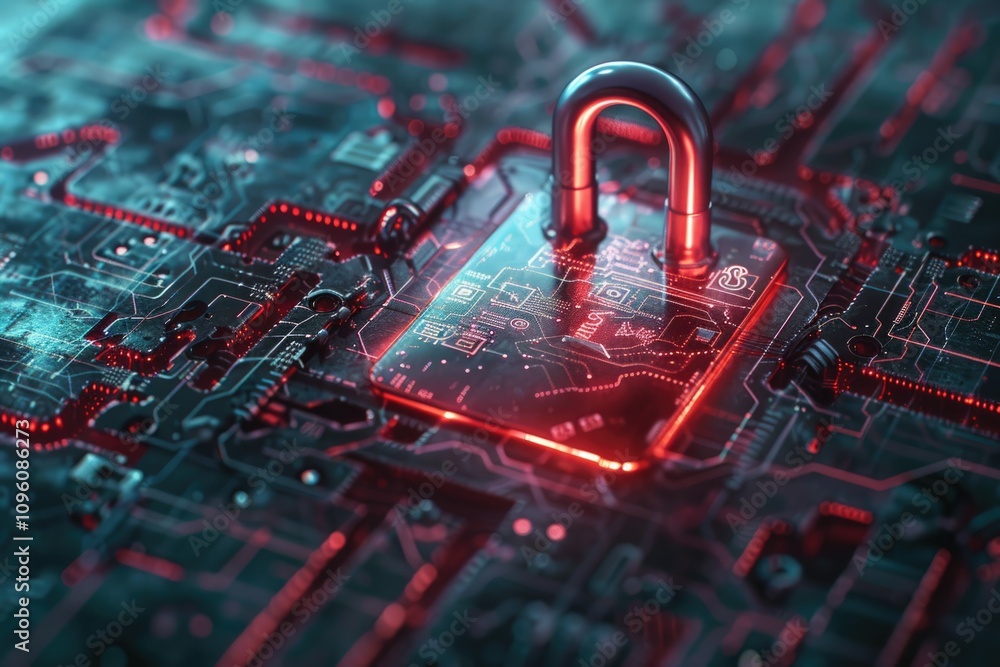 Aufkleber future technology secure internet access data protection against cybercrime.