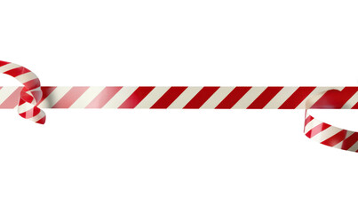 Obraz premium Horizontal red and white police tape isolated on transparent background