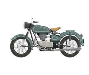 Vintage Motorcycle Illustration - Classic Two-Wheeler Design for Digital Use