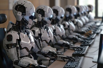 AI robots in office  impact on employment.