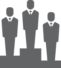 Business winner podium black icon. Career success