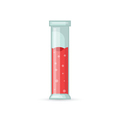 Science lab bottle icon in flat style. Laboratory glassware equipment vector illustration on isolated background. Test tube sign business concept.