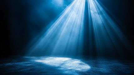 Blue Light Beams Illuminate Dark Surface