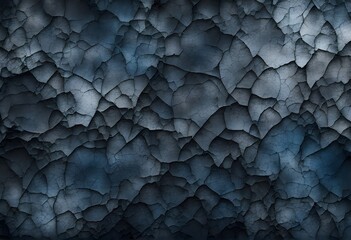 Dark ice grunge texture in charcoal gray and deep blue cracked and frosted patterns blending toget, Ai Generated