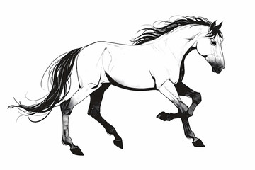 Obraz premium Beautiful Horse Sketch with Bold Contours and Intricate Linework