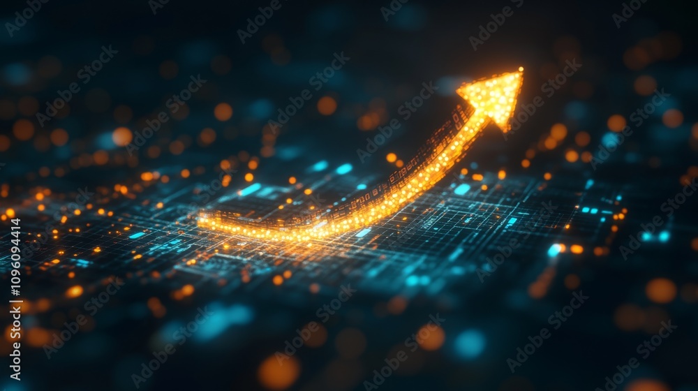Poster digital growth visualization global technology graphic design futuristic environment close-up view d