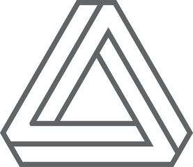 Impossible triangle shape. Unreal creative logo design
