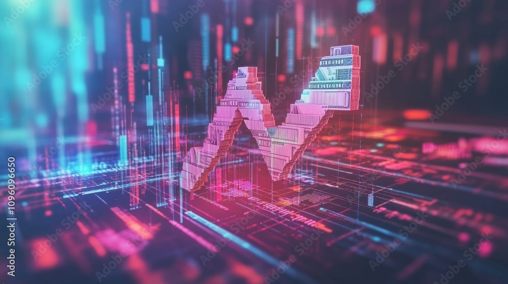 Aufkleber emerging technology trends digital landscape abstract visualization futuristic environment data insi