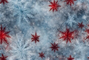 Frosted ice grunge with a christmas theme blending icy blue and festive red, AI Generated