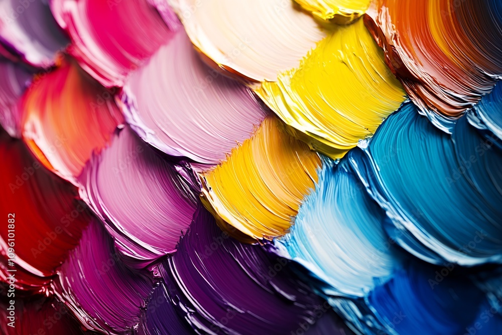 Poster Vibrant Multicolor Paint Strokes Textured Artistic Background for Creative Designs : Generative AI