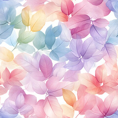 Naklejka premium Floral flowers and beautiful colorful leaves wallpaper seamless pattern for interior decoration or background.