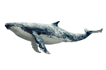 Fototapeta premium Side view of a Whale isolated on a cutout PNG transparent background