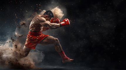 Dynamic Fusion of Muay Thai and thai boxing Art Styles: A Collection of Playful Doodles, Bold Pop Art, and Cultural for Posters, Tags, and Banners with Text Space Integration