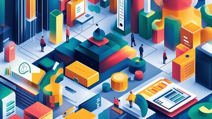 Obraz premium Business and the global economy. Economic trends that define the future of international trade. Illustration of trade, currency, and global economic health.