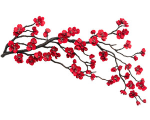 Naklejka premium a branch with red flowers