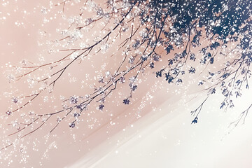 Abstract Winter Wonderland with Pastel Snowflakes for New Year