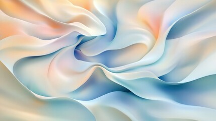 Obraz premium Abstract 3D art showcasing soft transitions of pastel gradients, fluid organic shapes, and smooth textures