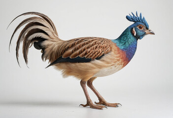  standard Watercock right side view. Full figure visible, flat white background, no shadows, head and legs visible, ultra detailed, photorealistic 400mm lens, low angle 