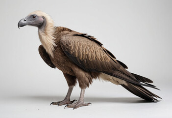  standard Vulture right side view. Full figure visible, flat white background, no shadows, head and legs visible, ultra detailed, photorealistic 400mm lens, low angle 