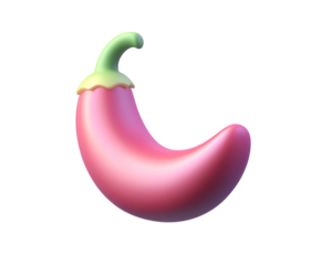 a pink and green chili pepper