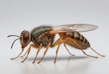  standard Gadfly right side view. Full figure visible, flat white background, no shadows, head and legs visible, ultra detailed, photorealistic 400mm lens, low angle 