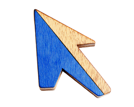 a blue and brown arrow