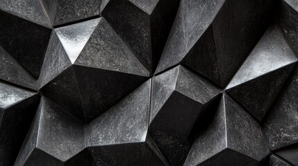 Fototapeta premium A sleek close-up of black geometric shapes, emphasizing their strong contrast and modern appeal
