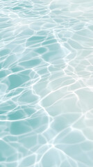 Ripples of calm turquoise water subtly gradate into soft creamy whites, creating a serene and peaceful atmosphere in minimalist style