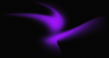Purple light shining on black grainy abstract  background