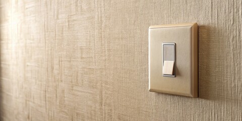 Light Switch on Wall: A Close-Up Image Capturing the Functionality and Design of a Wall-Mounted Switch with Ample Copy Space for Text or Branding Purposes