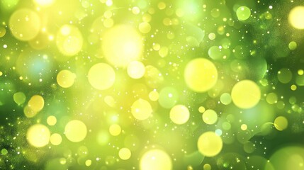 Obraz premium Vibrant Green and Yellow Bokeh Background
