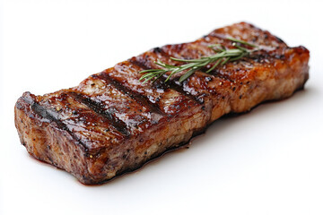 Cooked Steak On White Background