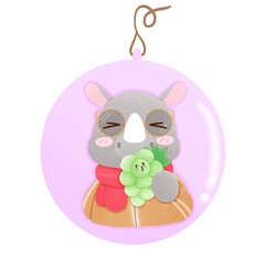 Rhinoceros eat some grapes 