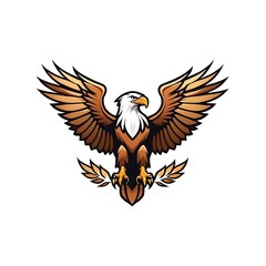 Fototapeta premium Eagle logo design, pheonix vector emblem, bird falcon