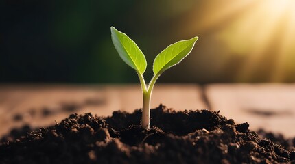 Plant growth with natural background.