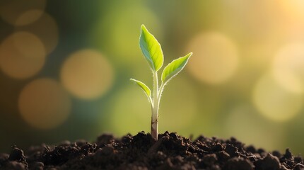 Plant growth with natural background.