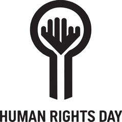 Human rights day logo, banner, poster, written typography of human rights day . Icon, sign of human rights day.