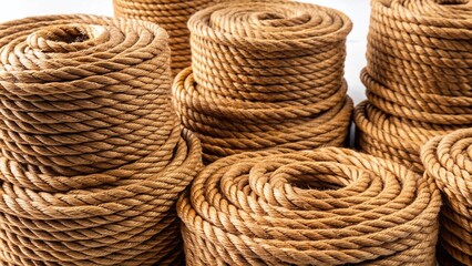 Obraz premium Aerial Shot Rope Coils Stacked - High Angle Photography