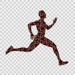 Running puzzle man vector illustration