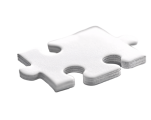 a white puzzle piece on a white background
