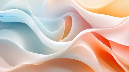 Obraz premium Pastel-colored gradients flow over abstract 3D shapes, creating a calm, flowing, and harmonious design